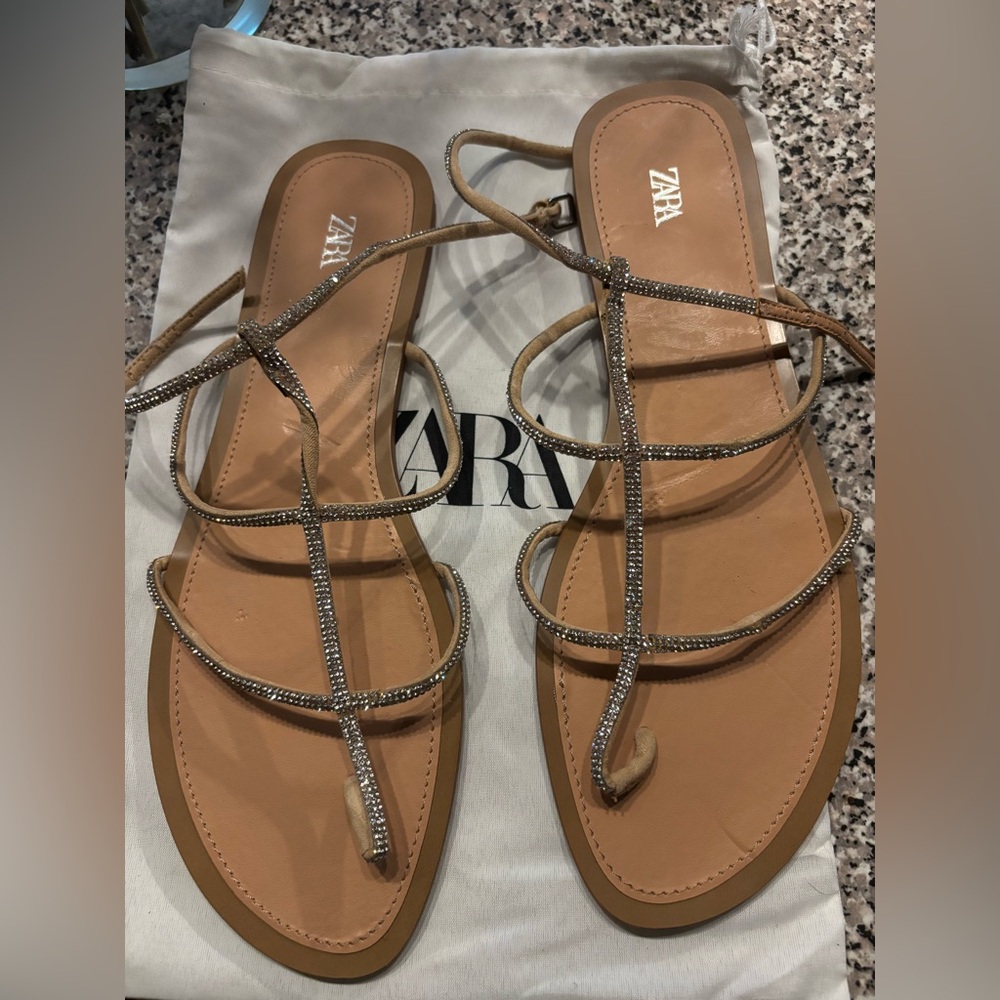 Zara Brown Strappy Sandals